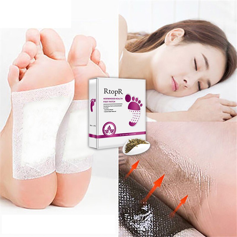 RtopR WORMWOOD HEALTH FOOT PATCH/ Kesehatan Tubuh Detox Perawatan Kaki Stiker Meningkatkan Tidur Alami