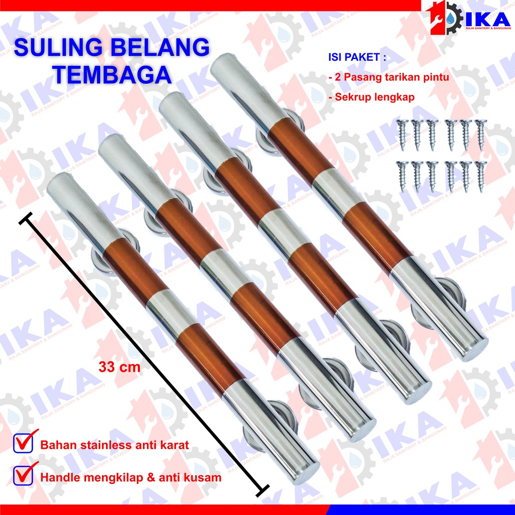 TARIKAN PINTU UTAMA KUPU TARUNG / PULL HANDLE STAINLES (MODEL SULING DOFF) 2 PASANG 4PCS