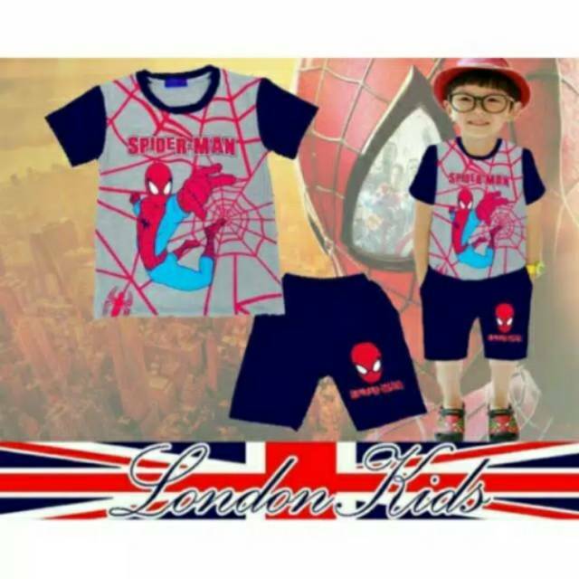 081016 Setelan pendek anak iron man sayap london kids LK