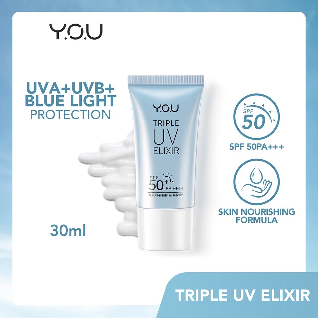 YOU Triple UV Elixir Sunscreen Gel SPF 50+ PA++++ [UBA UVB Blue Light Protection] Upgrade Formula