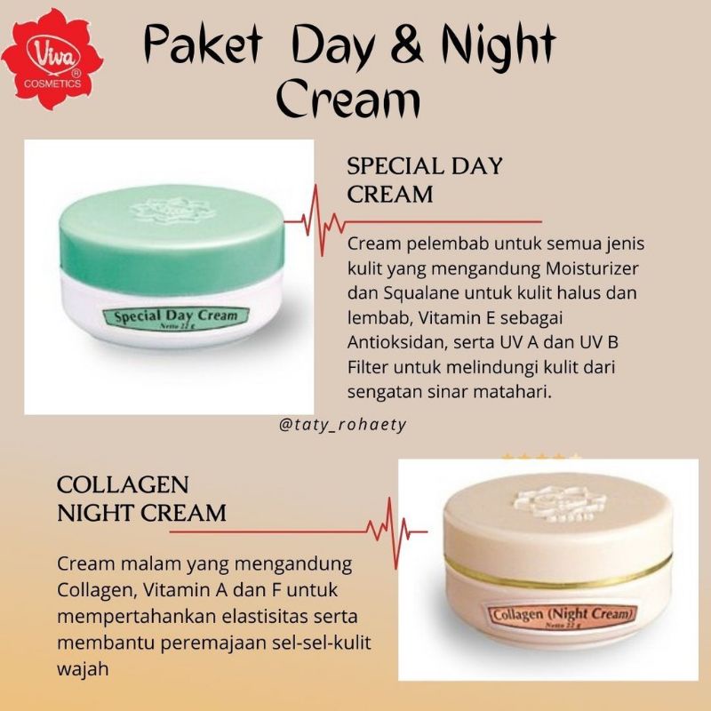 1 PAKET KRIM SIANG &amp; MALAM VIVA BPOM