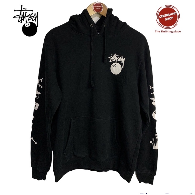 Hoodie Stussy 8 ball hitam Second original