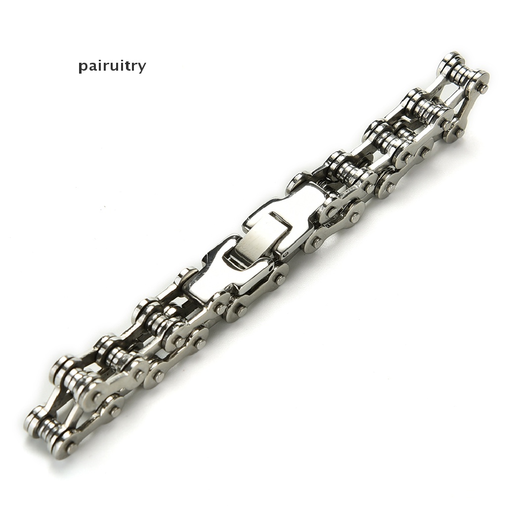 Prt Gelang Tangan Rantai Motor / Sepeda Bahan Stainless Steel 8.5 &quot;Gaya Punk Untuk Pria PRT