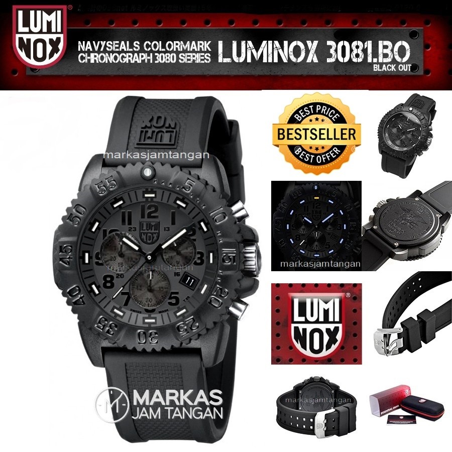 Jam Tangan Pria Luminox 3081 Navy Seal Chronograph Rubber Watch ORIGINAL