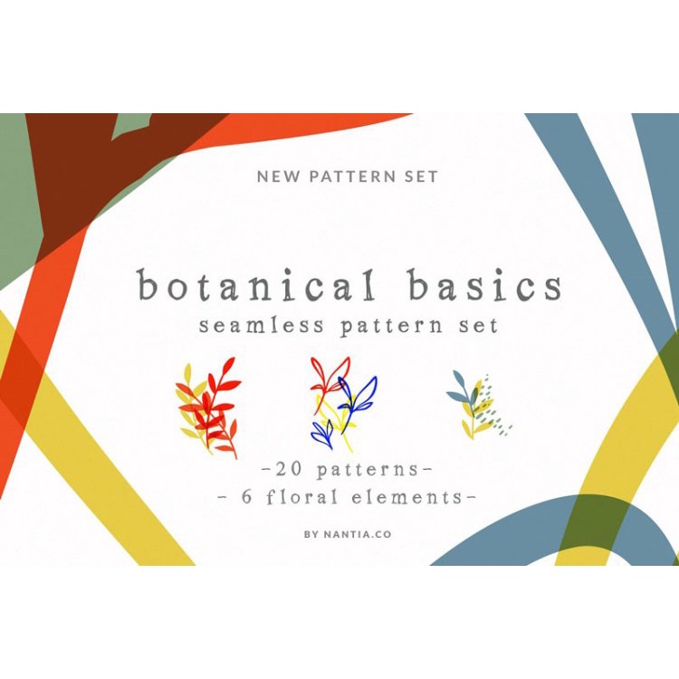 Botanical Basics Vector Pattern Set - Vector Designs