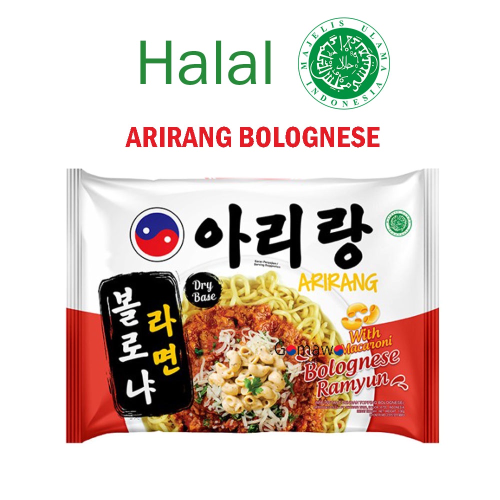 

MIE INSTAN ARIRANG BOLOGNESE RAMYUN WITH MACARONI HALAL MUI