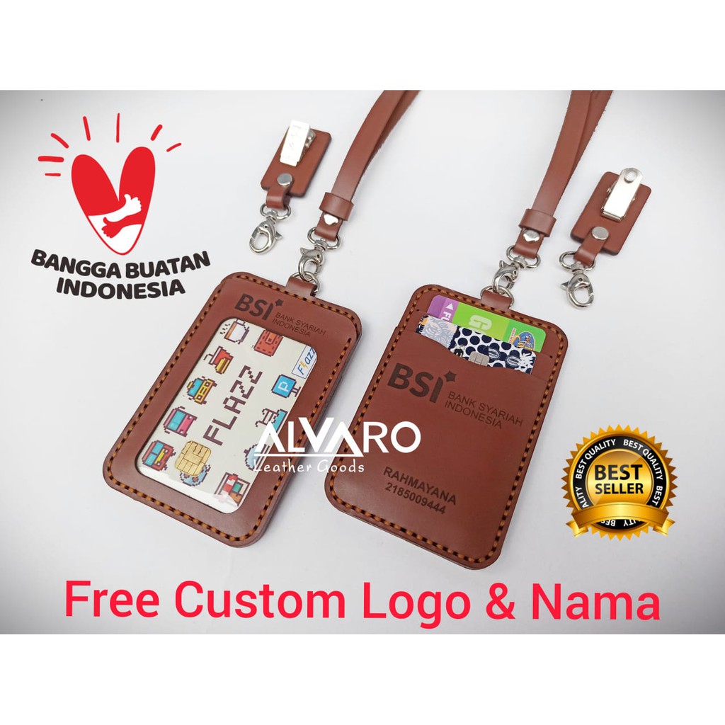 

⭐⭐⭐⭐⭐ BEST SELLER..! NAME TAG KULIT CUSTOM NAMA DAN LOGO | ID CARD HOLDER KULIT | ID CARD HOLDER