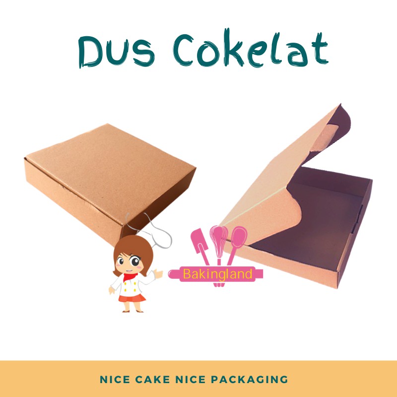 

DUS box kue cokelat ukuran 20cm tinggi 5cm 20x20 cm