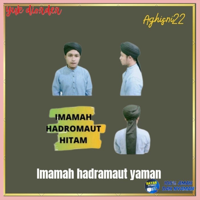 ✨BISA COD✨ Imamah sorban instan praktis - Hitam, 4