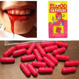 Fake Blood 3 capsule / Darah Palsu Warna Merah cosplay / blood capsule prank gag toy / Mainan prank 