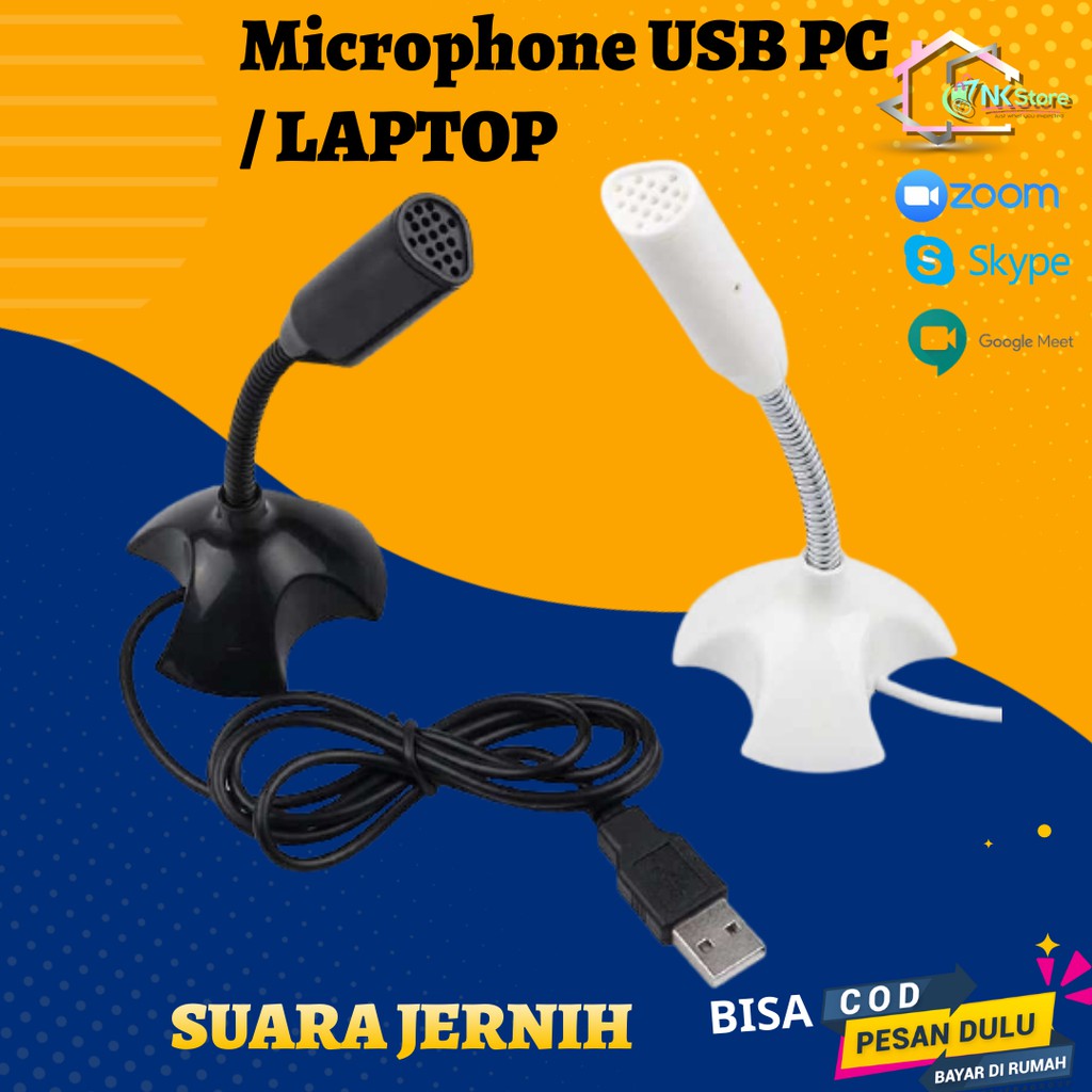 Mic USB Desktop Mini Microphone Stand PC Laptop Mikrofon Komputer Microfon Utk Rekaman Youtuber