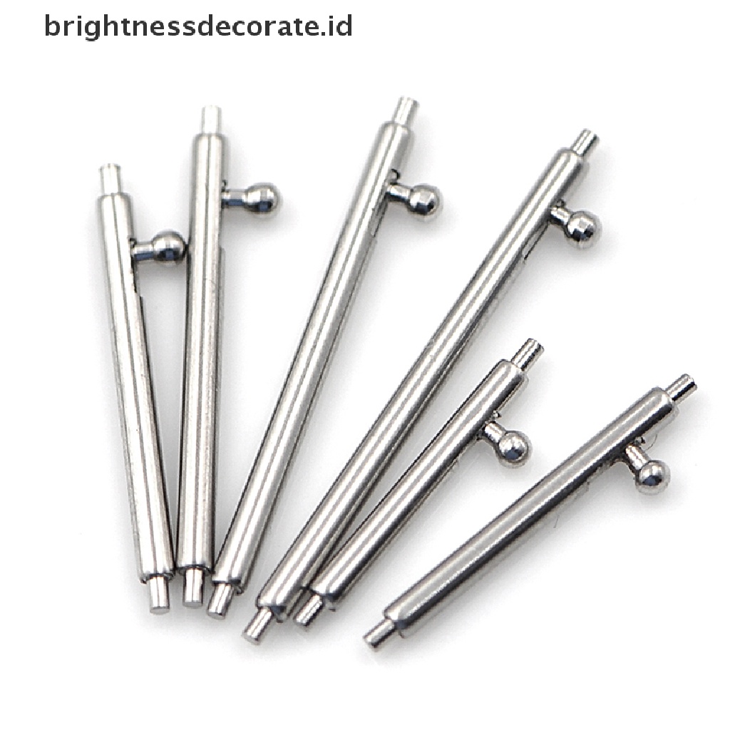 10pcs Pin Bar Strap Jam Tangan Bahan Stainless Steel Ukuran 12-22mm