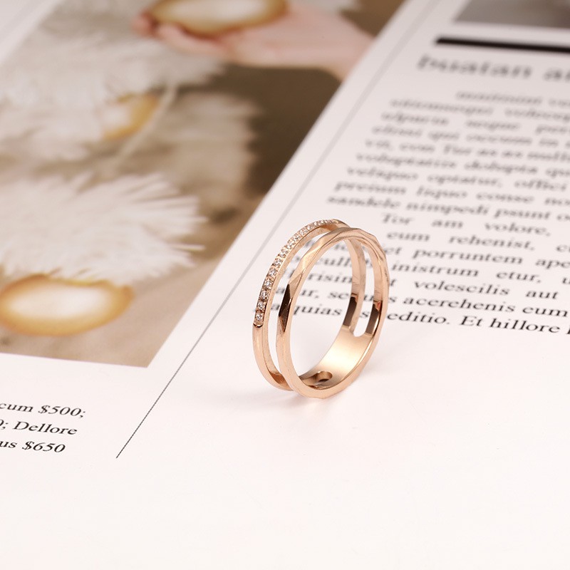 Cincin Titanium Mini Korea Wanita CK110 warna bisa untuk cincin kawin nikah fashion simple