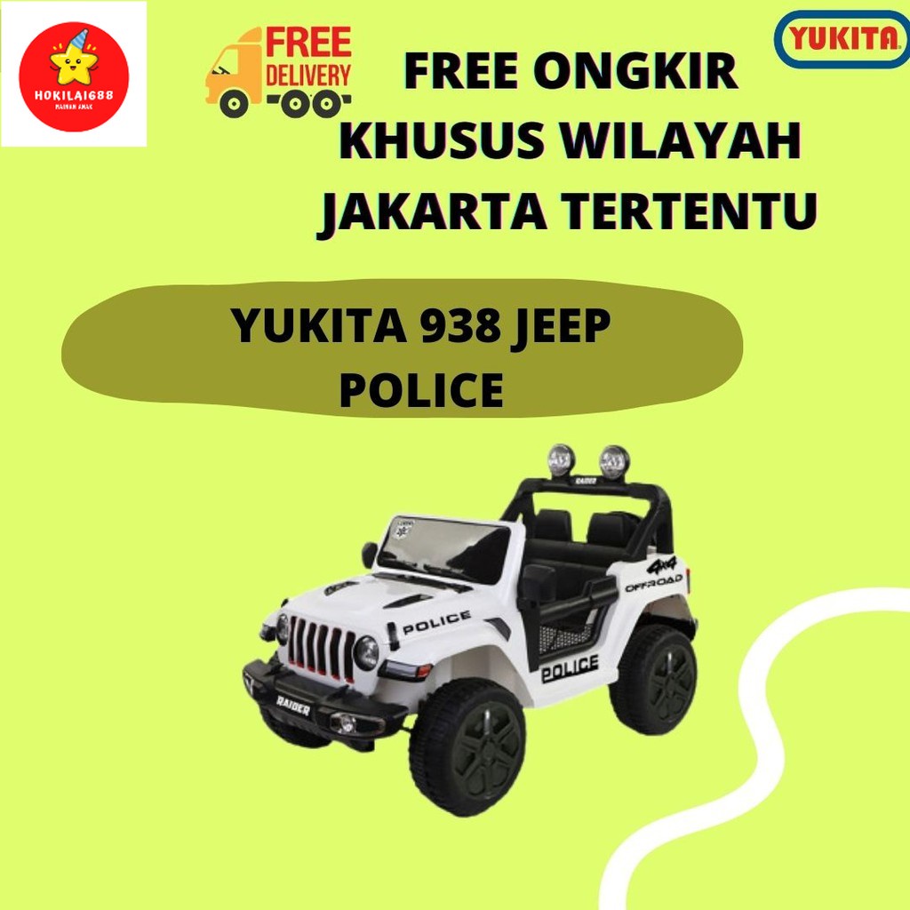 Mobil-Mobilan Aki jeep Police Yukita 938 (NON PAINT)