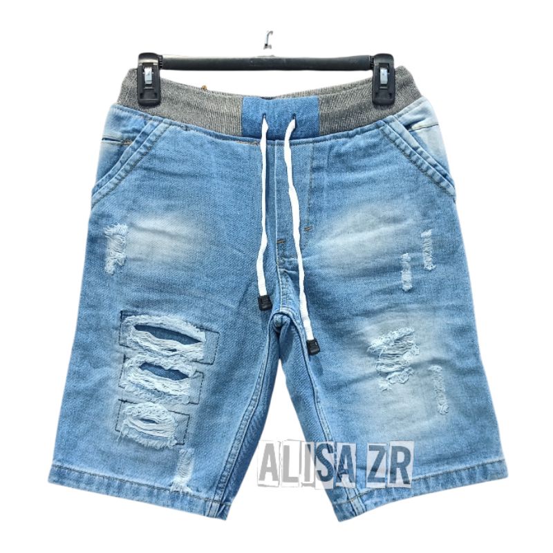 JEANS PENDEK PINGGANG KOLOR/RIP MOTIF ROBEK/RIPPEDJEANS TERLARIS TAHUN INI