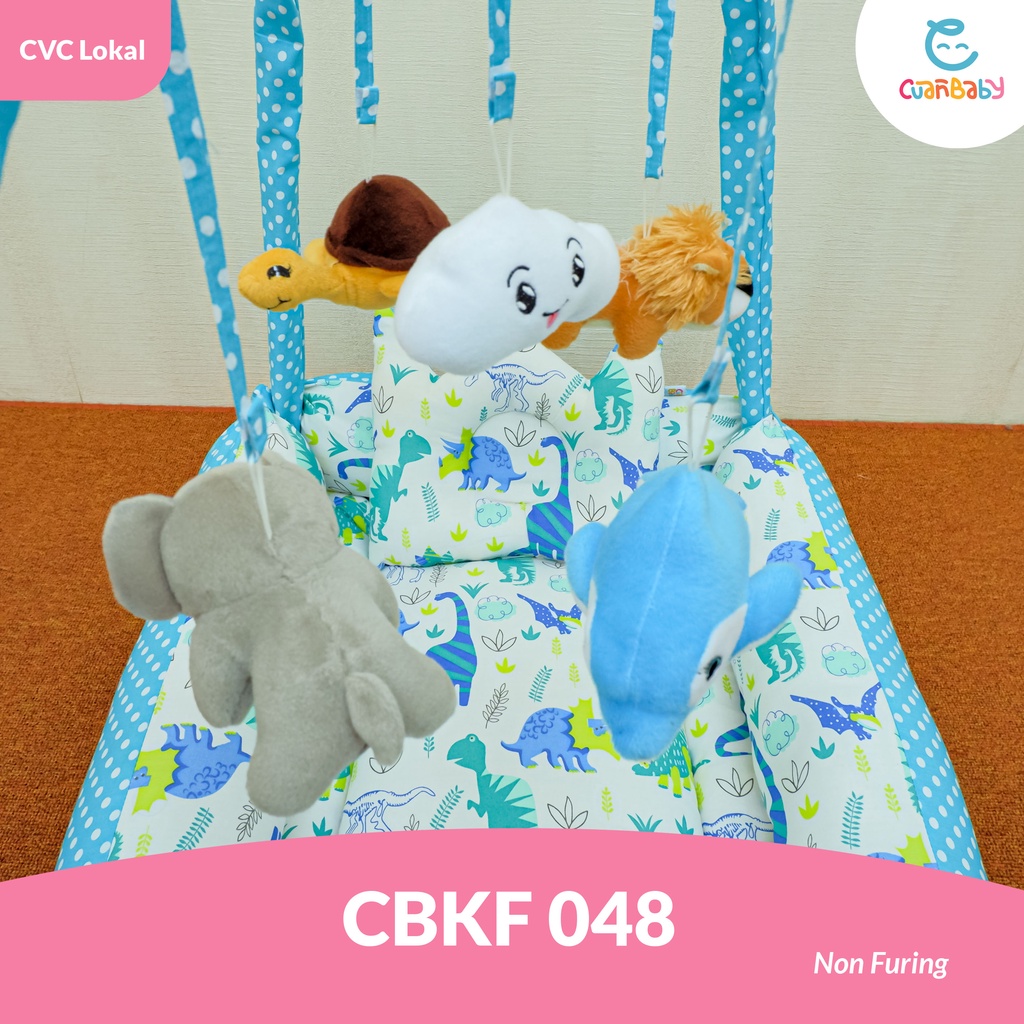 Kasur Bayi Playfun Kelambu Motif Dino Time White X Polka Tosca Perlengkapan Tidur Bayi CBKF ONLY NON-4
