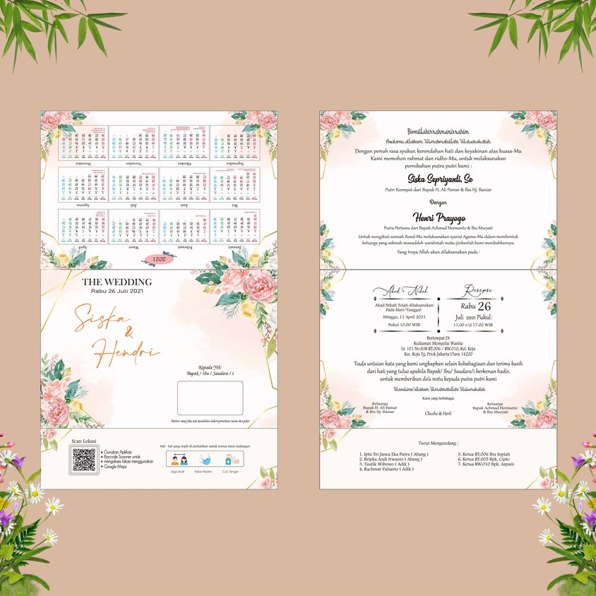 UNDANGAN PERNIKAHAN LIPAT 3 KALENDER 2022