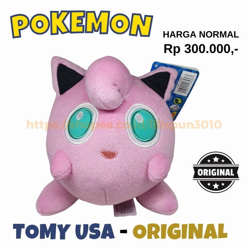 Jigglypuff Pokemon ORIGINAL TOMY plush boneka mainan koleksi Purin Brand New TOMY USA