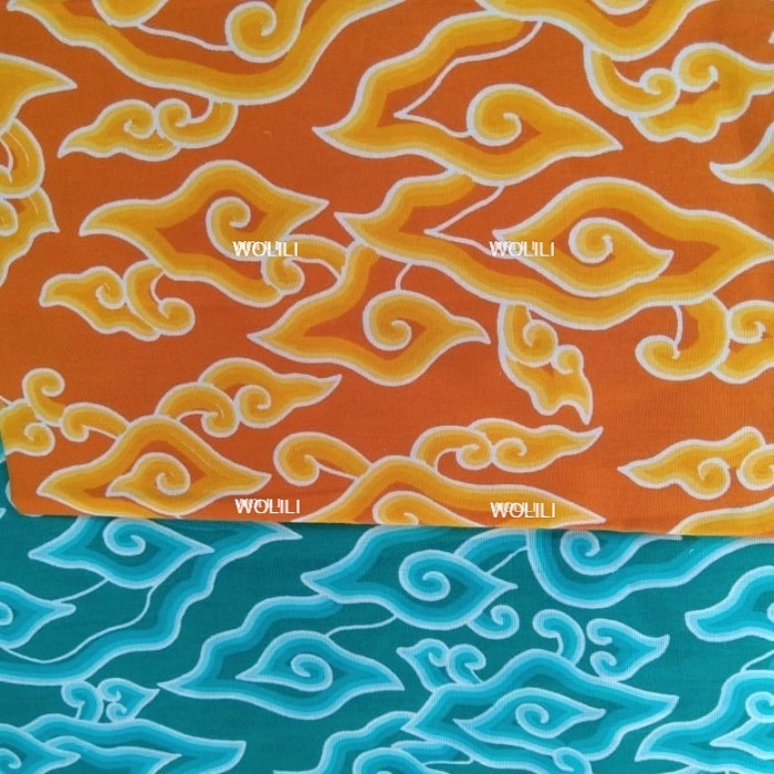 Kain Batik Katun Jepang 40s Motif Mega Mendung Kain Batik Meteran-50cm