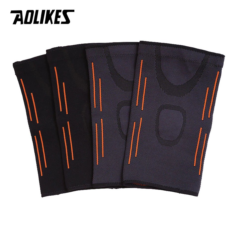 AOLIKES 7719 Premium Black Knee Sleeve / Knee Support - Deker Pelindung Lutut Kaki Olahraga Elastis