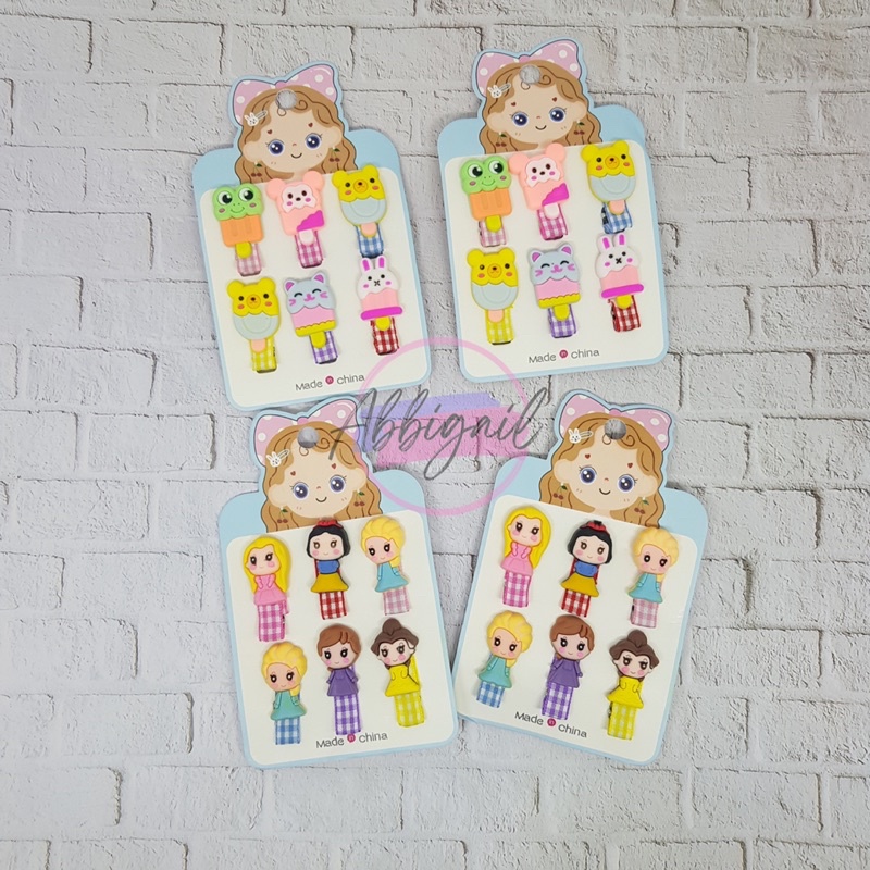 𝘈𝘉𝘎✰ Jepit Rambut Anak Fashion Korea set 6 / Jepit Rambut Kartun / Jepit Rambut Gadis /  1 SET Jepitan Rambut Anak / Jepitan Rambut Anak Motif Karakter Kartun 1234