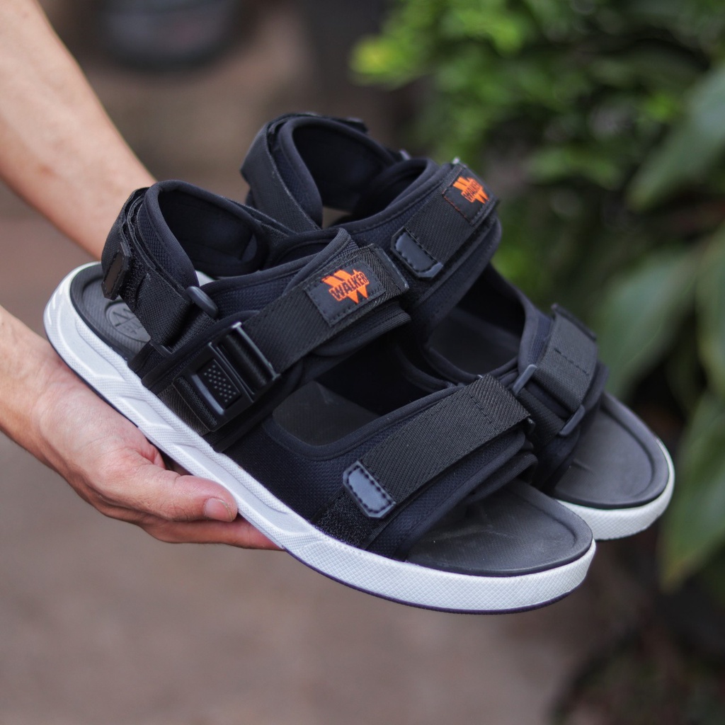 WALKER x PROGO - Sandal Casual Slide Pria Slop Cowok Hiking Gunung Travelling Santai Gaya Distro Kanvas Hijau Army Hitam Original WALKER PROGO Murah Terbaru Trendy Terlaris