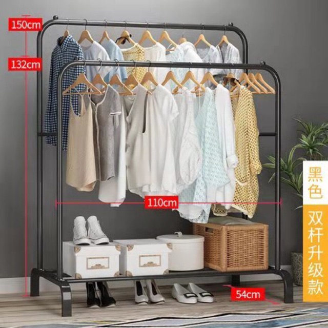 Stand Cloth Hanger Double Pool /Stand Hanger Gawang Double Rack