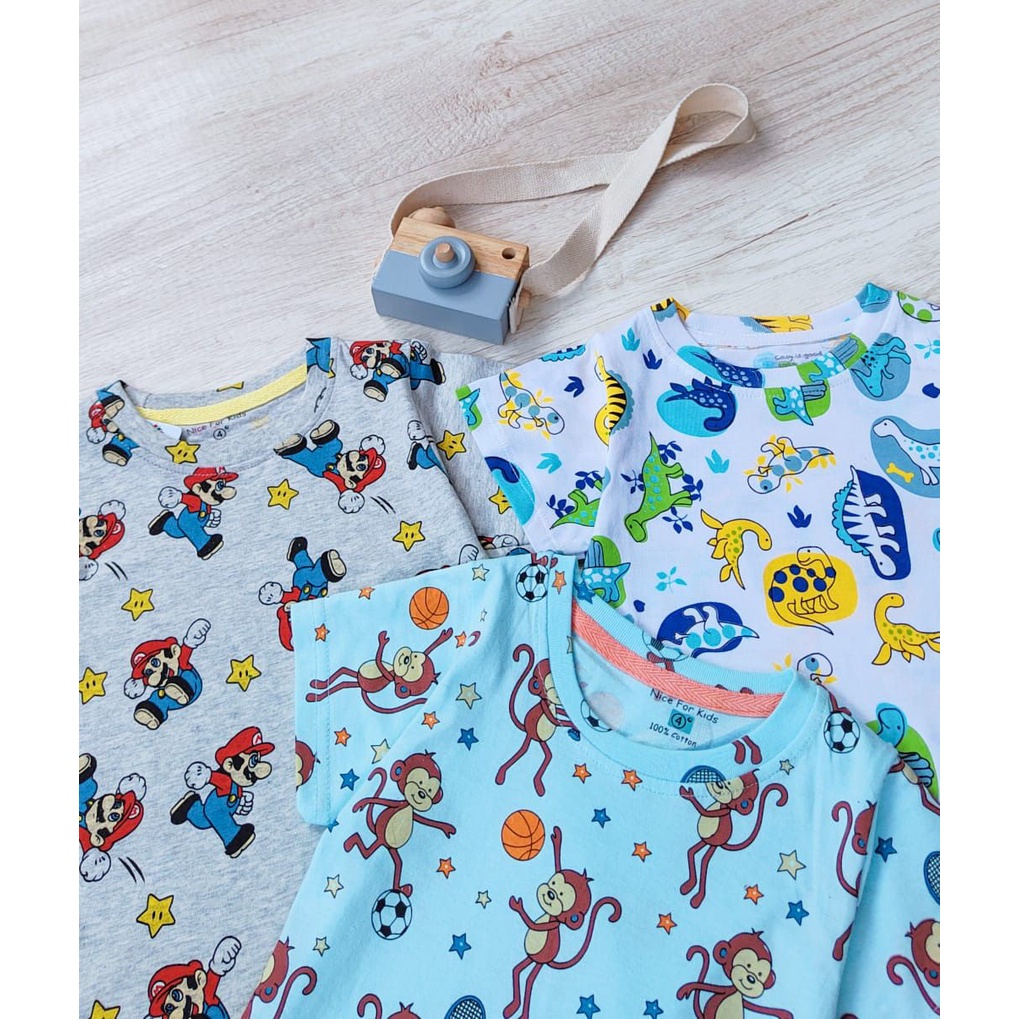 Kaos anak cowok printed tee 6bln-7th