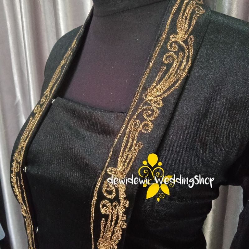 Kebaya Bludru Panjang - Bordir Stik, Model Kutubaru