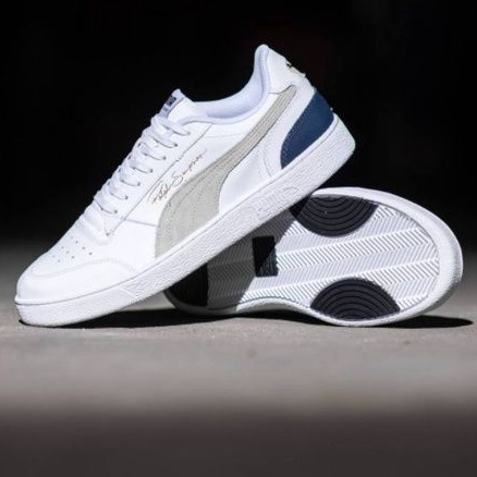 Sepatu Pria Puma Ralph Sampson White Grey Navy Original Sneakers Casual Bahan Kulit Leather