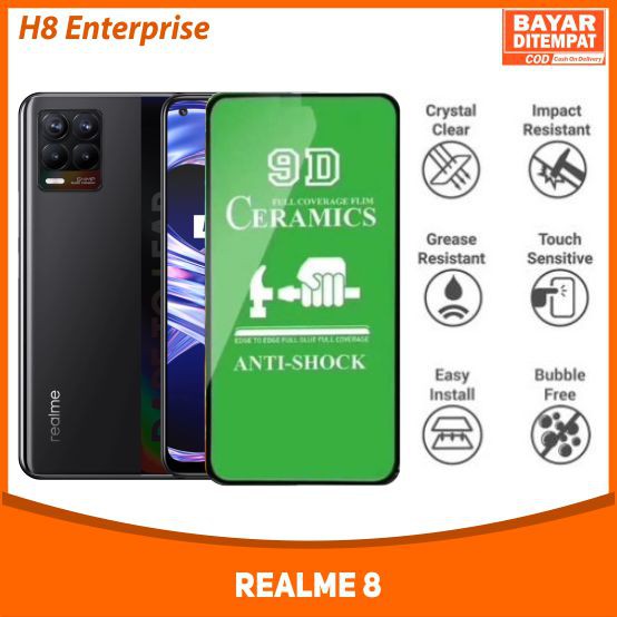 Tempered Glass CERAMIC Full Cover BLUELIGHT ANTI RADIASI Anti Shock For Realme 8