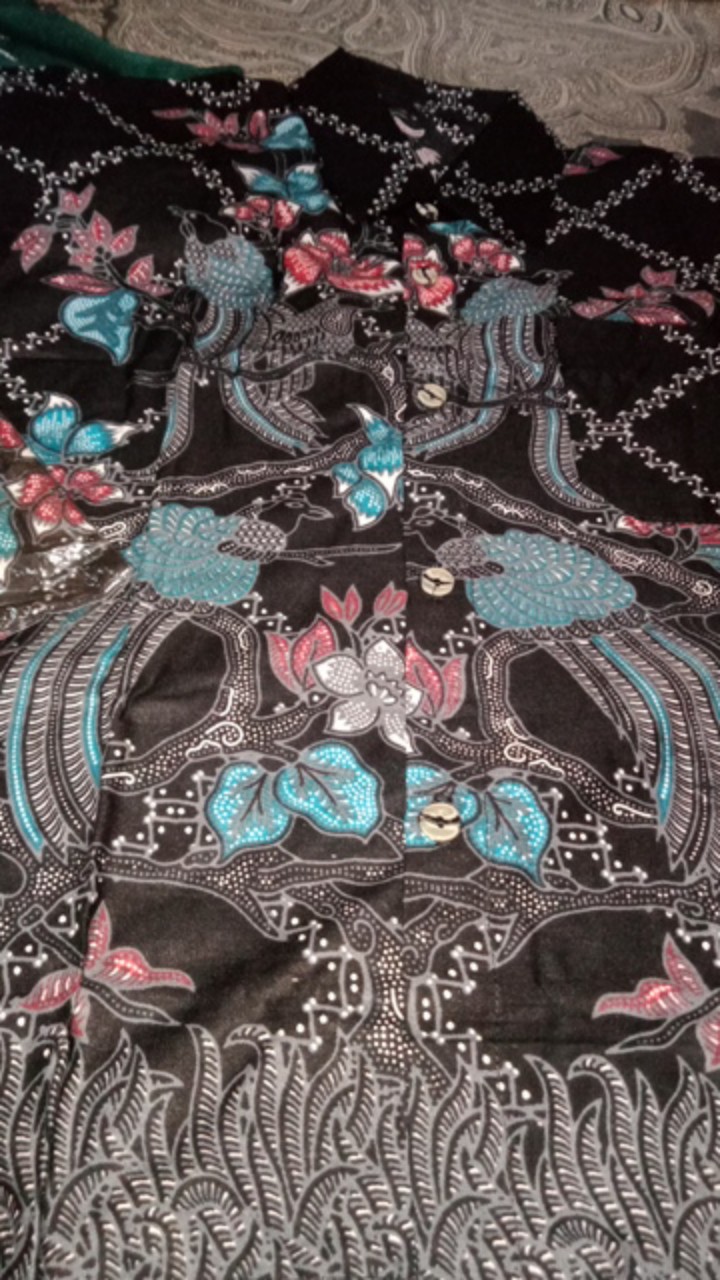 Batik Couple Keluarga Sania Ruffle Ori Ndoro Jowi Dnt Motif Jaring