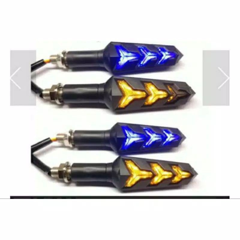 Lampu sein sen variasi model led runing pesawat jet universal motor klx crf  vixion tige