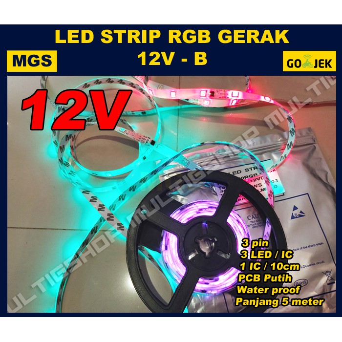 LED Strip 5050 12v RGB gerak 3L /IC  - B