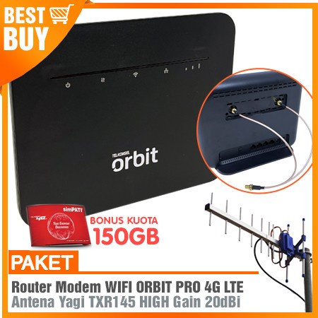 PAKET WIFI MODEM ORBIT PRO Router WIFI 4G & Antena Yagi Grid Extreme Gain
