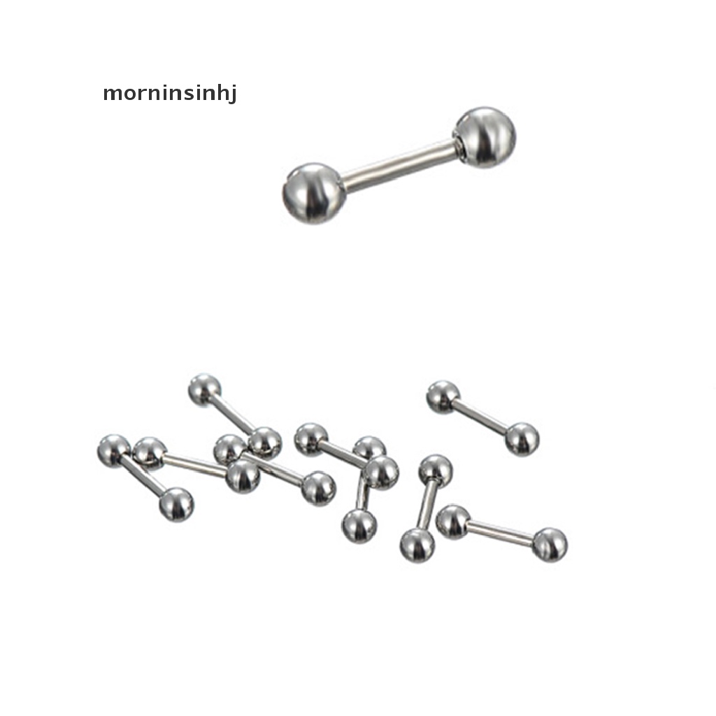 Mornin 85pcs Anting Tindik Lidahbibirtubuh Bahan Stainless Steel Desain Barbell Untuk Priawanita