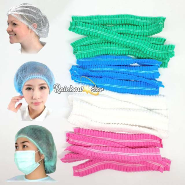 Hairnet  Hair Cap Pelindung Kepala Dan Rambut / Penutup Kepala / Nurse Cap / Hair net