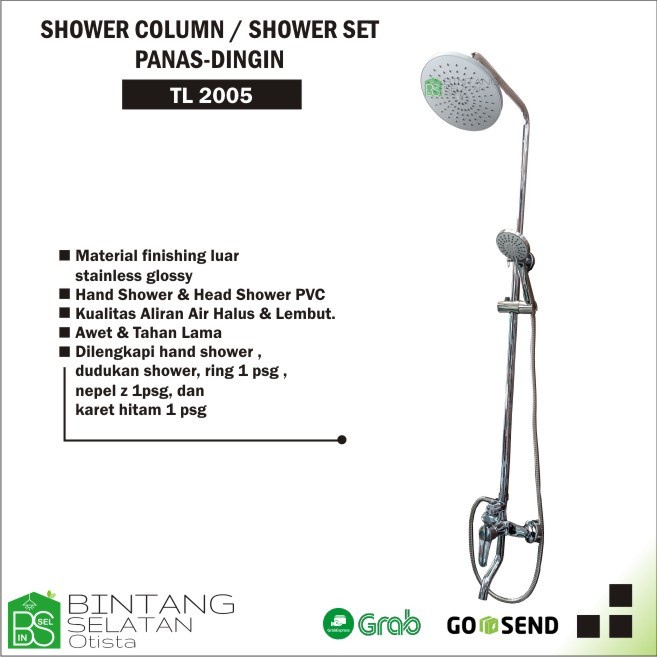 SHOWER SET KRAN PANAS DINGIN  SHOWER COLUMN STAINLESS