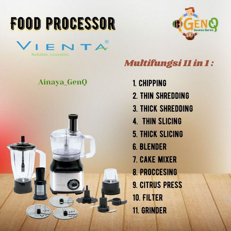 FOOD PROCESSOR VIENTA MULTIFUNGSI 11 IN 1 GARANSI 2 TAHUN