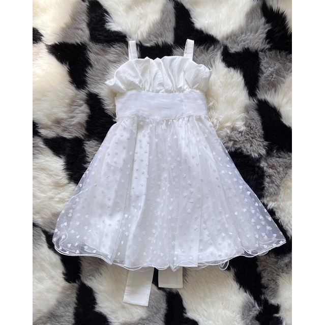 preloved white party dress / baju pesta anak perempuan second size 3-4t Cakep banget Mom...