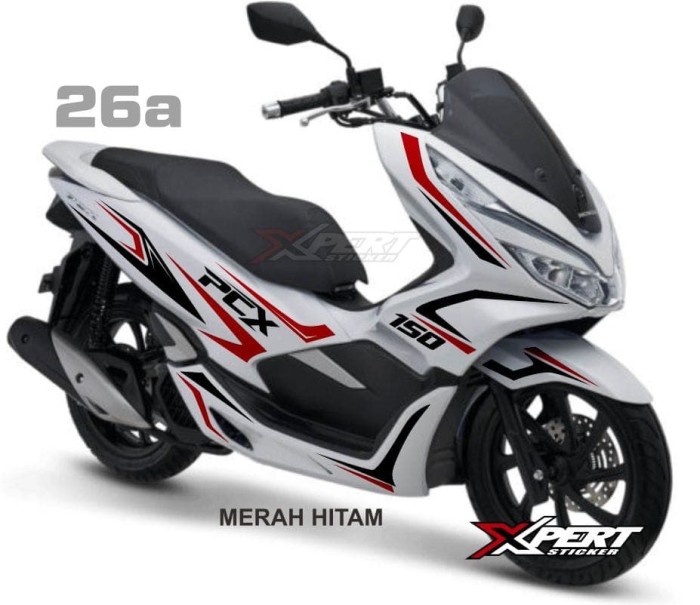 CUTTING STICKER PCX STICKER PCX MERAH HITAM KEREN STRIPING PCX