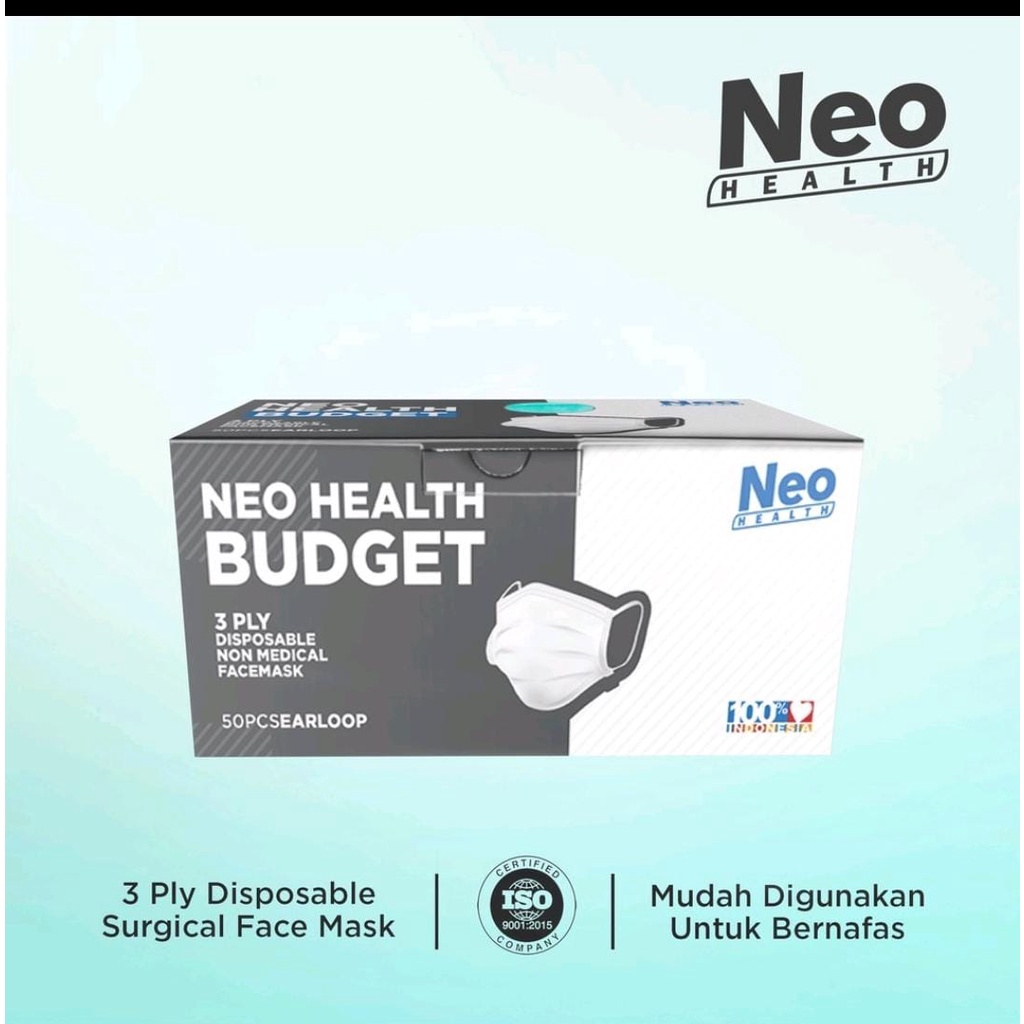 MASKER EARLOOP MEDIS NEO HEALTH BAHAN PREMIUM/ MASKER MEDIS/ MASKER PREMIUM