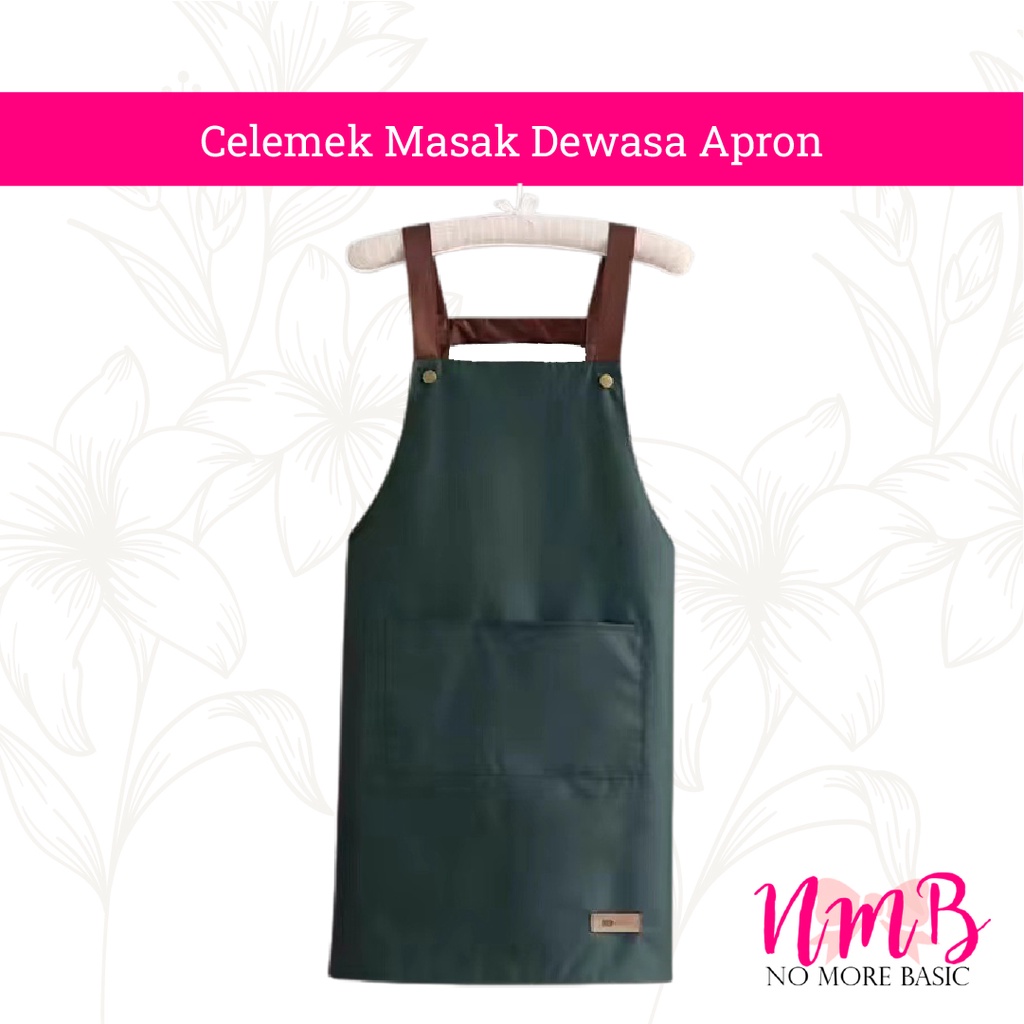 Celemek Masak Dewasa Apron Motif Polos &amp; Floral