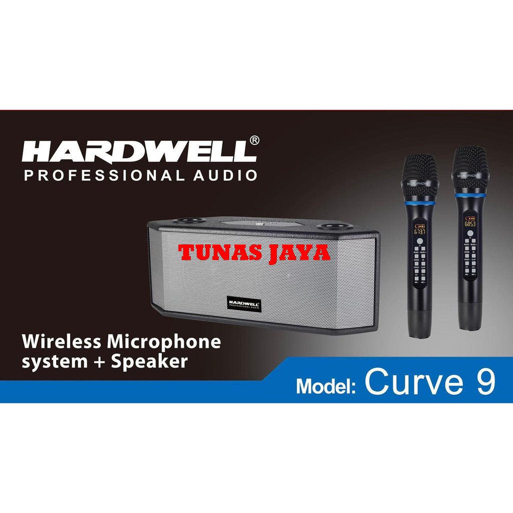 Speaker Karaoke Wireless Curve 9 Hardwell 2 mic handle Original Curve9