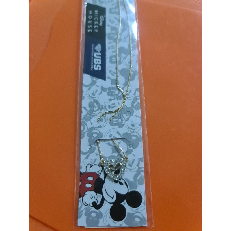 Kalung Mickey Mouse love lubang full mata kadar 16K UBS