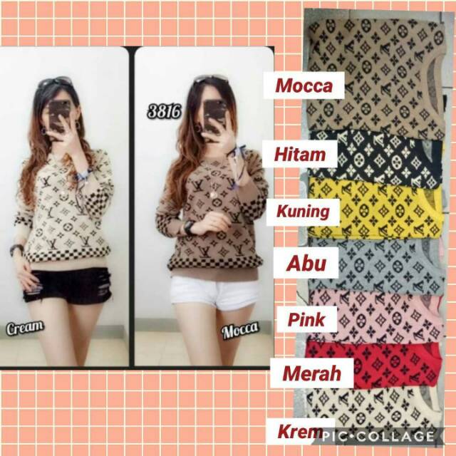 Atasan rajut lv real pict/sweater rajut import/blus rajut