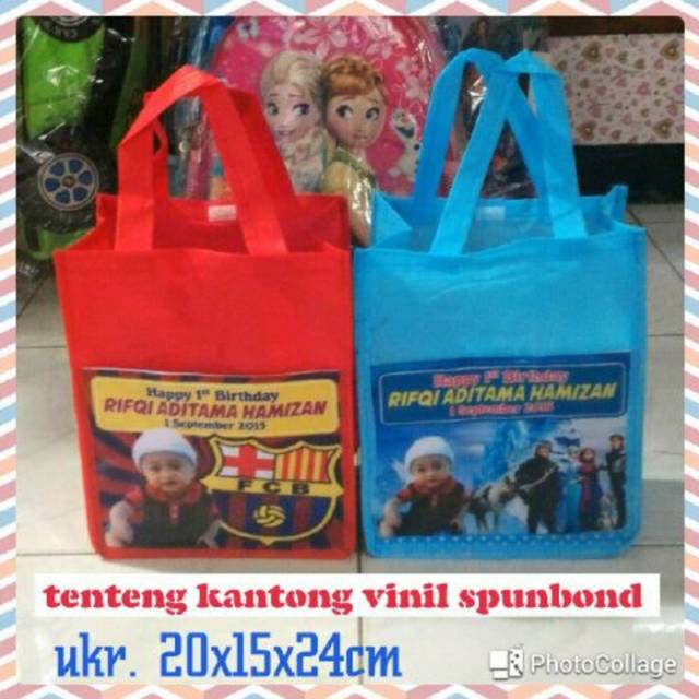 

TAS ULTAH Pakai Foto CUSTOM DESIGN - TENTENG KANTONG VINIL SPONBUN