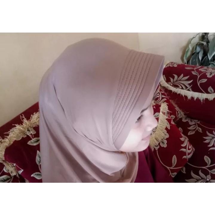 kerudung bergo oval sport hamidah nutup dada/kerudung Bergo oval sport jersey/kerudung instan/jilbab sekolah/jilbab trend/kerudung langsung instan