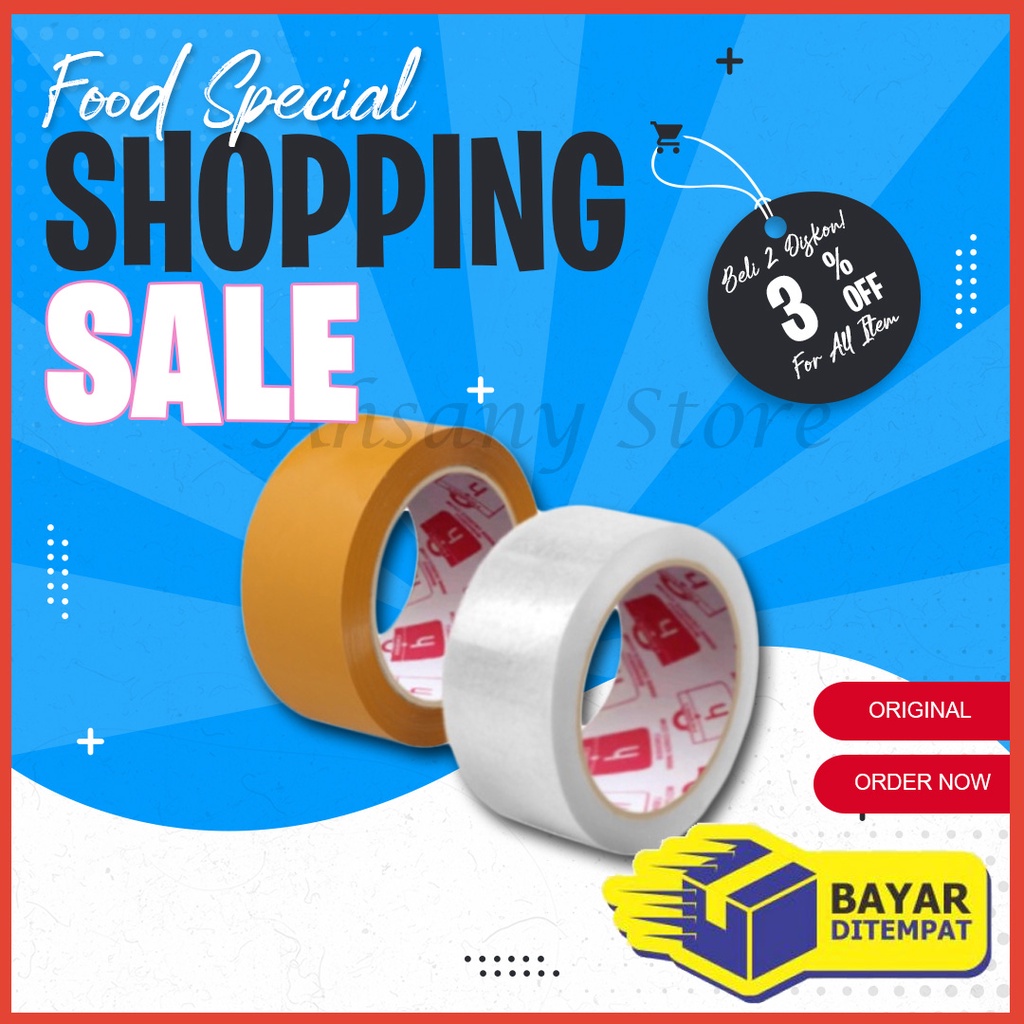 

Lakban Isolasi Solatip Bening Coklat 100yard