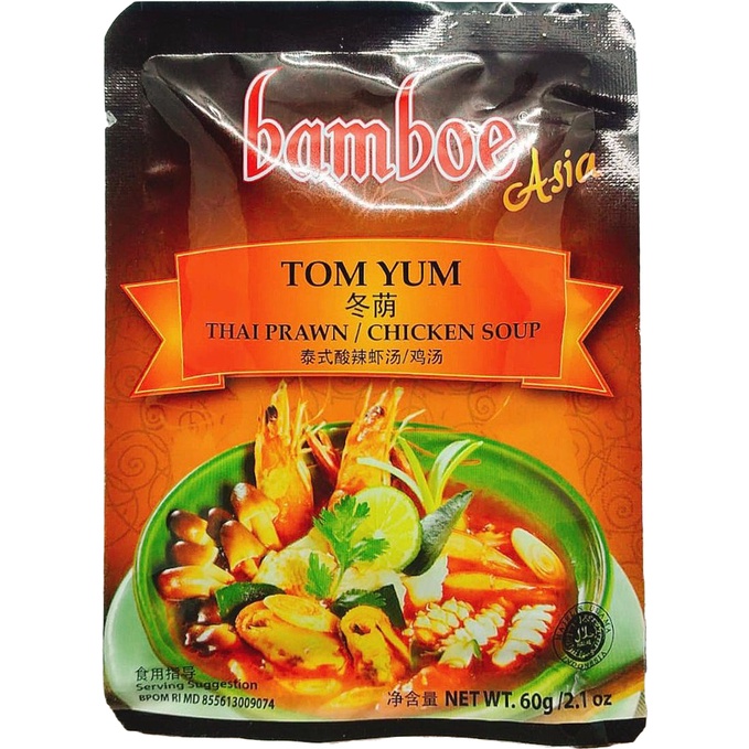 

Bamboe Bumbu Tom Yum 60gr Spice Mix for Thai Prawn / Chicken Soup
